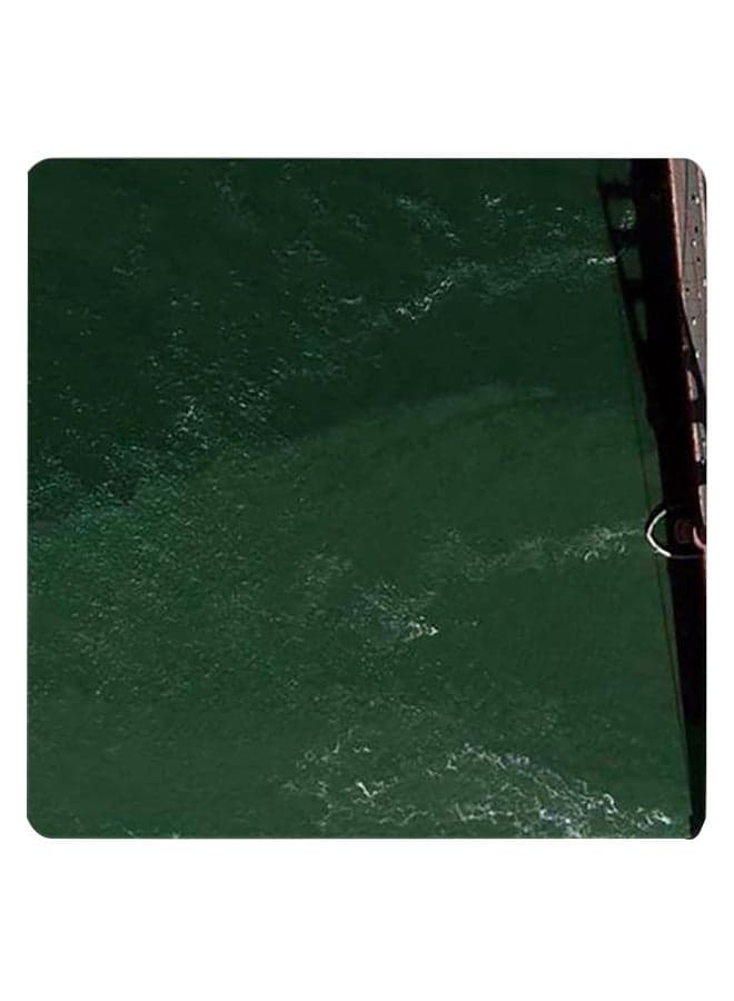 Printed Wooden Coaster Green/Black 9x9cm