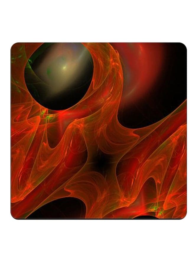 Printed Wooden Coaster Red/Green/Black 9x9cm