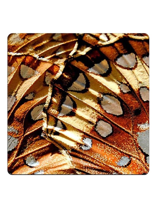 Printed Wooden Coaster Multicolour 9x9cm