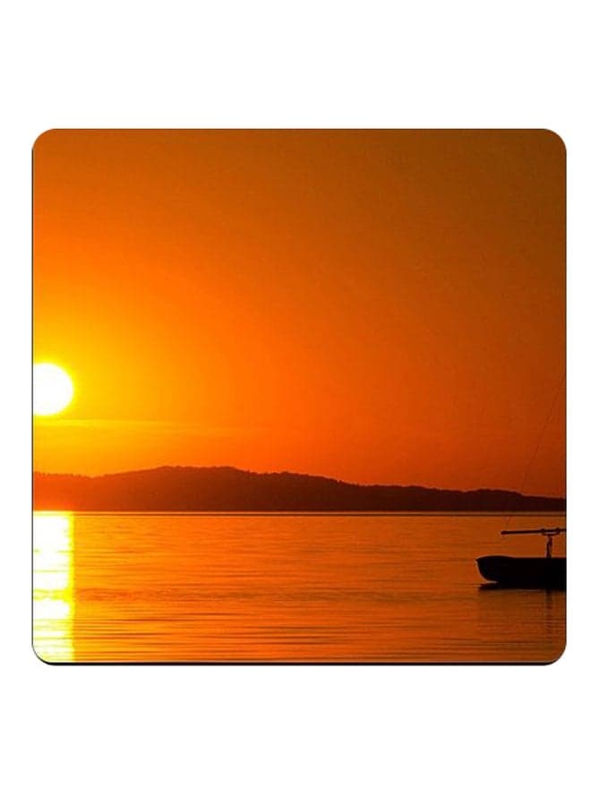 Unique Design Printed Coaster Orange/Yellow/Black 9x9cm