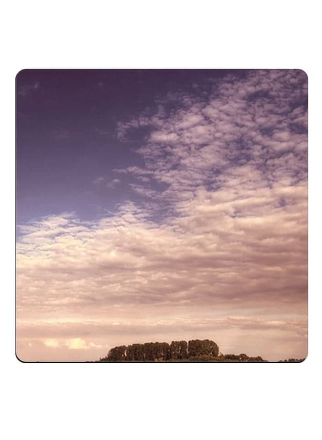 Unique Design Printed Coaster Blue/White/Brown 9x9cm