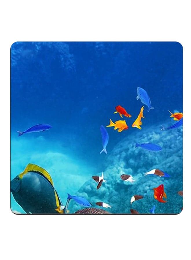 Printed Wooden Coaster Multicolour 9x9cm