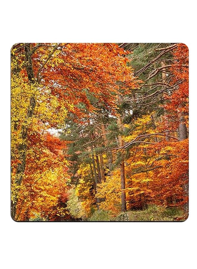 Printed Wooden Coaster Multicolour 9x9cm
