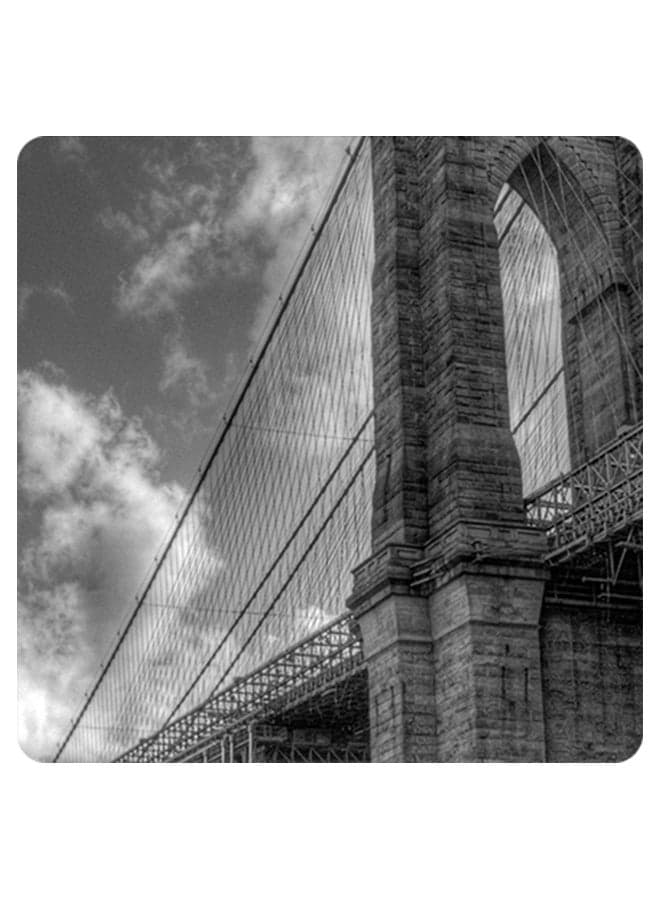 Printed Wooden Coaster Black/White 9x9cm