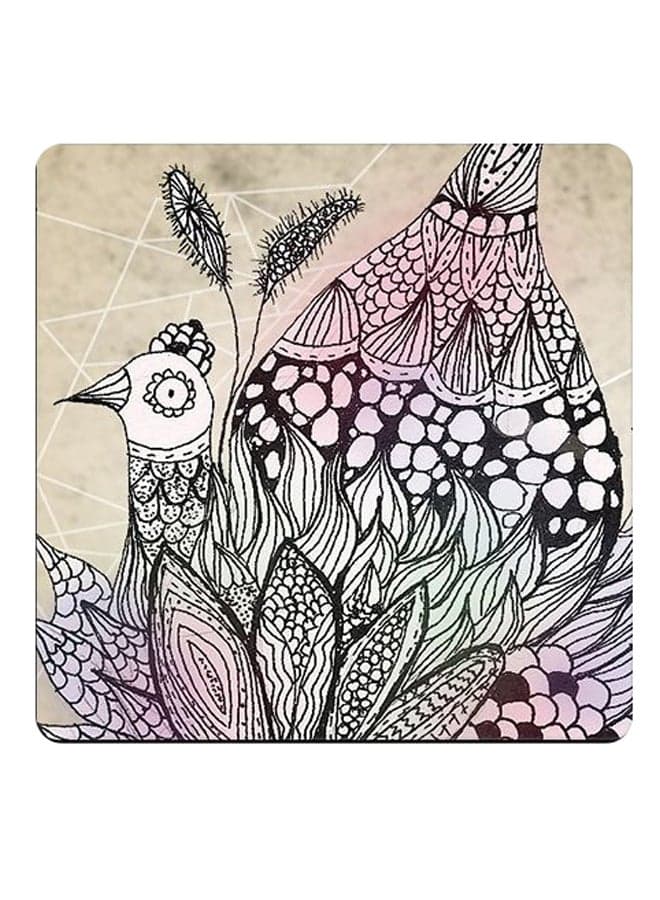 Unique Design Printed Coaster Multicolour 9x9cm