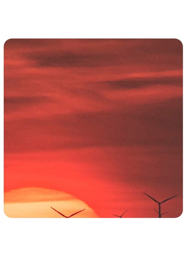 Printed Wooden Coaster Red 9x9cm