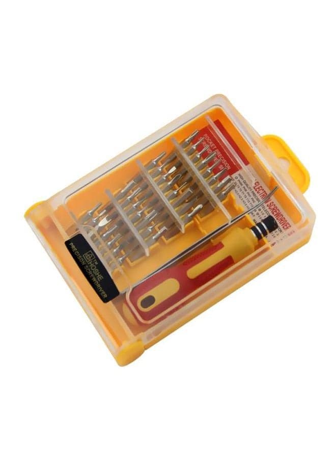 32-Piece Screwdriver Bit Set Silver/Yellow