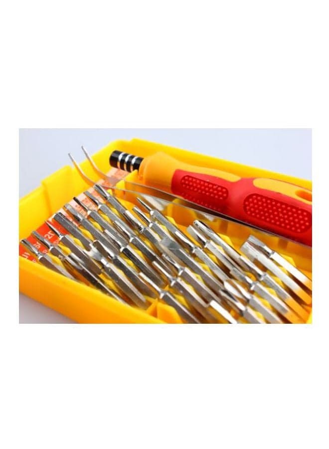 32-Piece Screwdriver Bit Set Silver/Yellow (3)