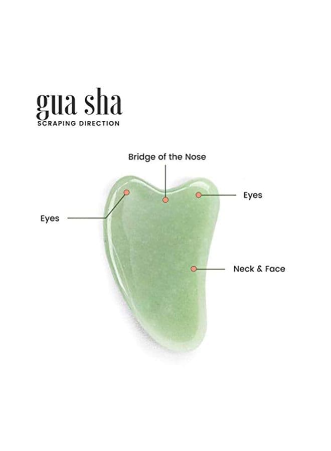 Natural Jade Stone Face Roller With Gua Sha Board Green/Gold Face Massagers & Rollers (٥)