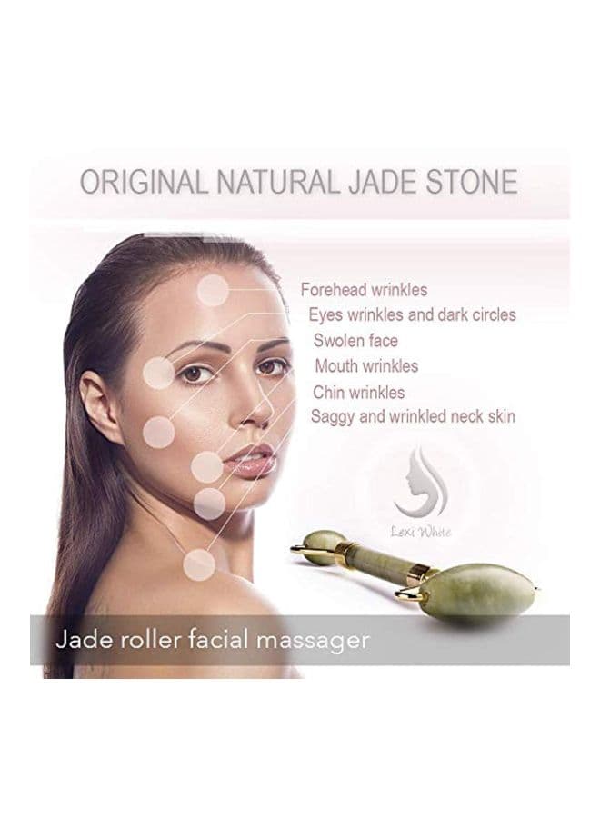 Facial Jade Roller Green/Gold (3)