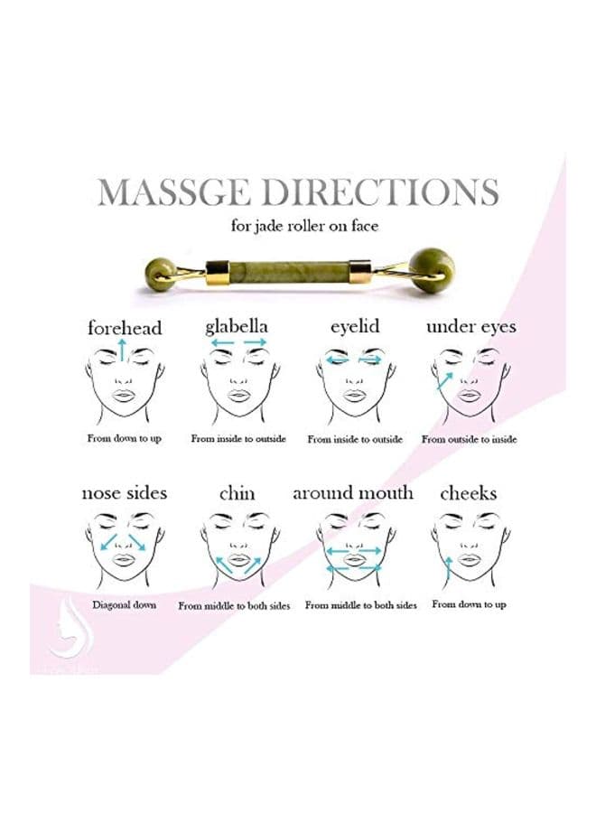 Facial Jade Roller Green/Gold (4)