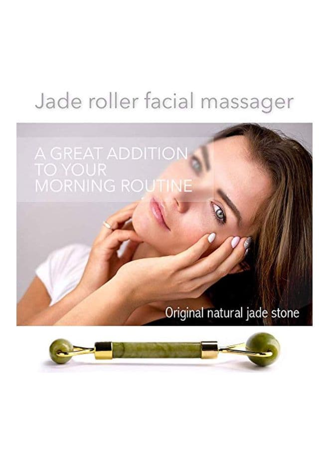 Facial Jade Roller Green/Gold (5)