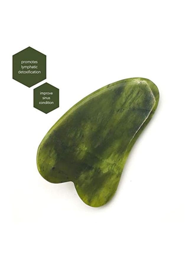2-In-1 Jade Roller And Gua Sha Green/Silver Face Massagers & Rollers (3)
