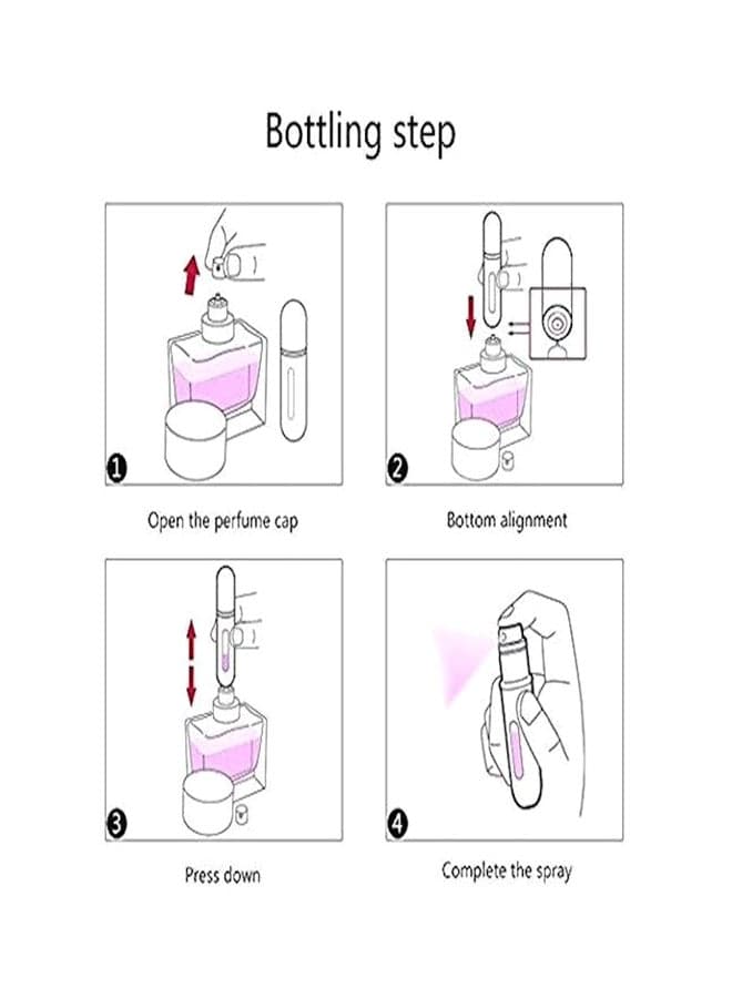 5ML Portable Bottom Refillable Perfume Atomizer Spray Perfume Bottle Set for Travel black 5ml (٤)