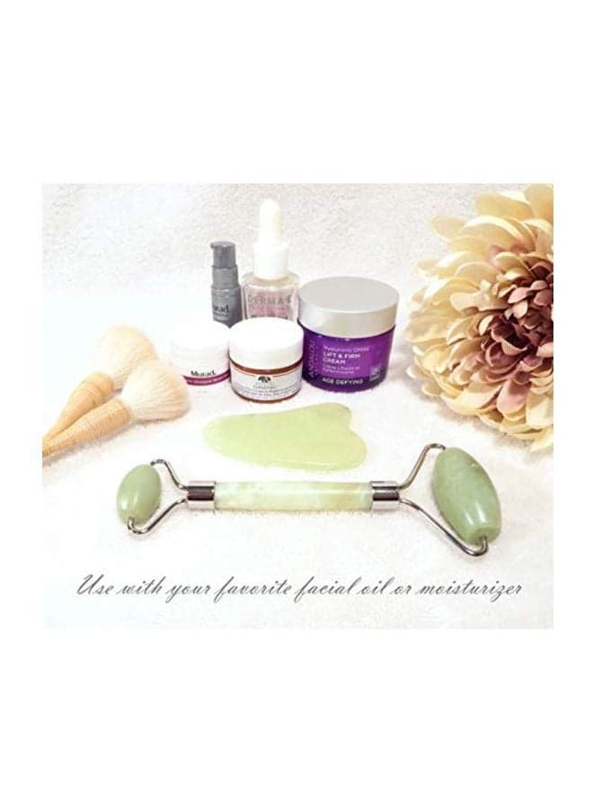 Natural Xiuyan Jade Roller And Gua Sha Set (4)