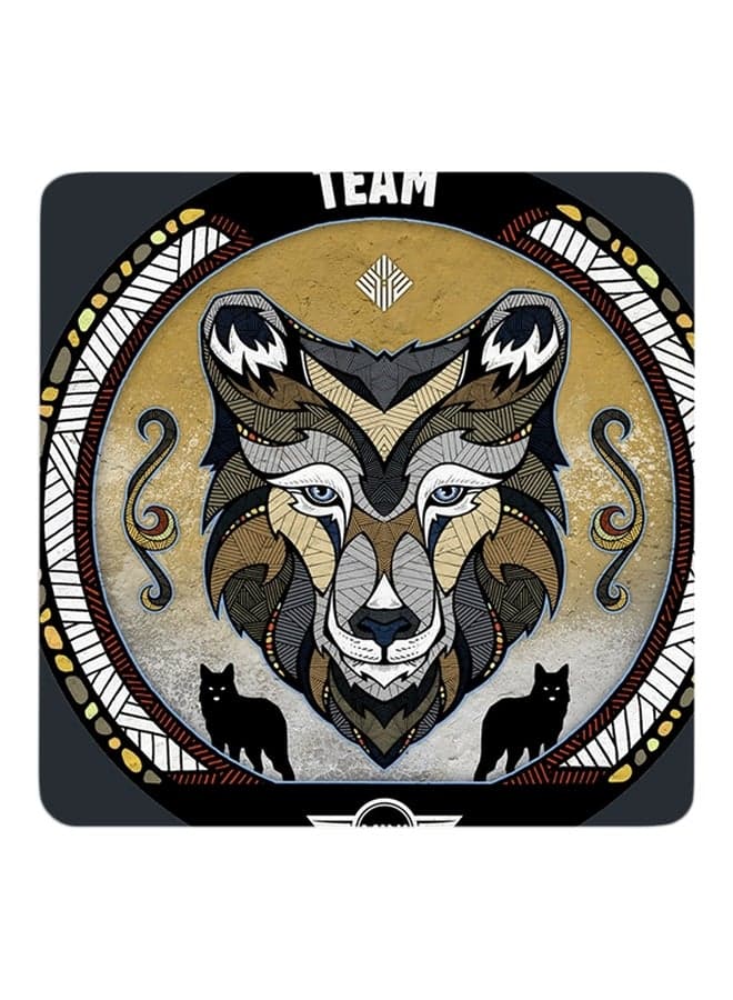 Team Printed Coaster Black/Yellow/White