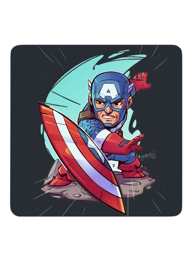 Decorative Printed Coaster Black/Red/Blue 9x9cm