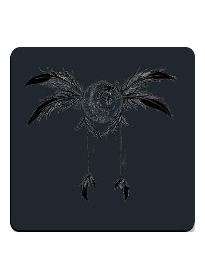 Decorative Printed Coaster Grey/Black/White 9x9cm