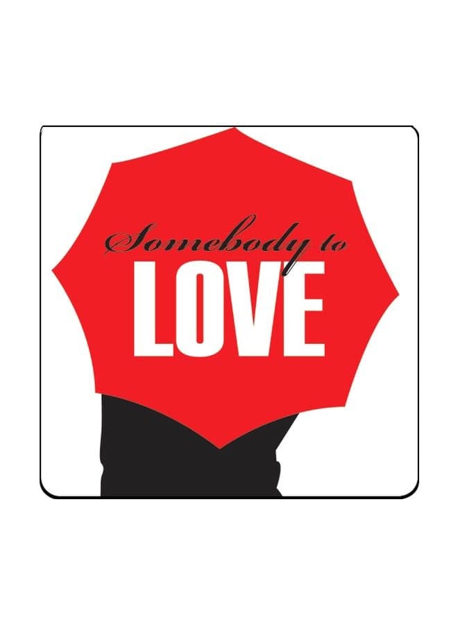 Printed Wooden Coaster Black/Red/White 9x9cm