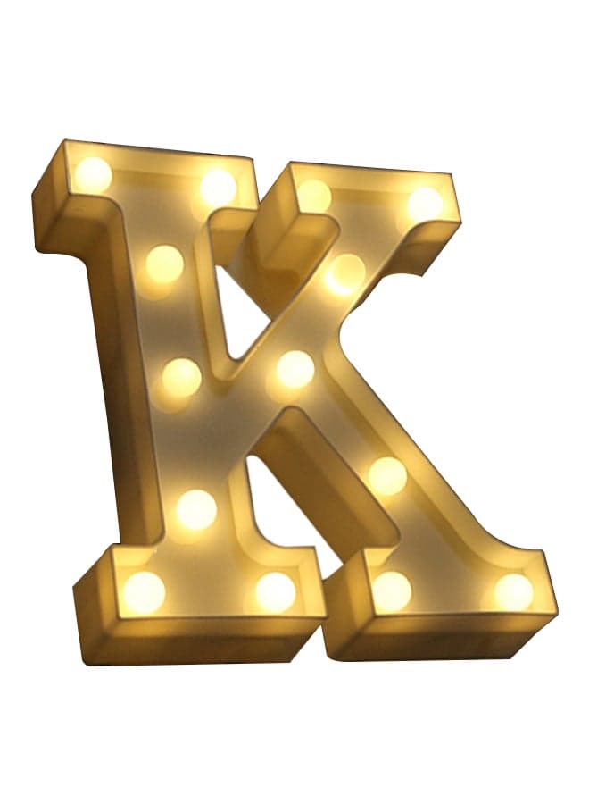 Alphabet K Letter Shape Decorative LED Light Warm White Light Bulbs