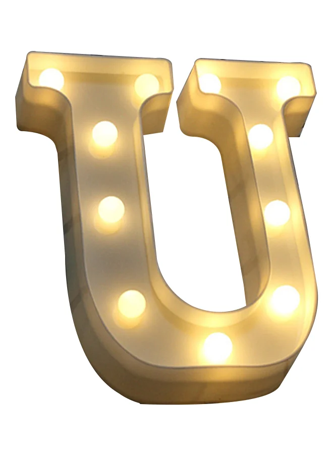 Alphabet U Letter Shape Decorative LED Light Warm White Outdoor Lighting