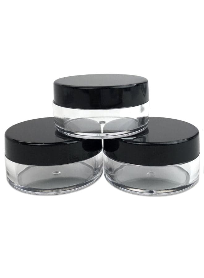 20-Piece Empty Makeup Container Jar Set with Lid Clear/Black Cosmetic & Toiletry Bags (٣)