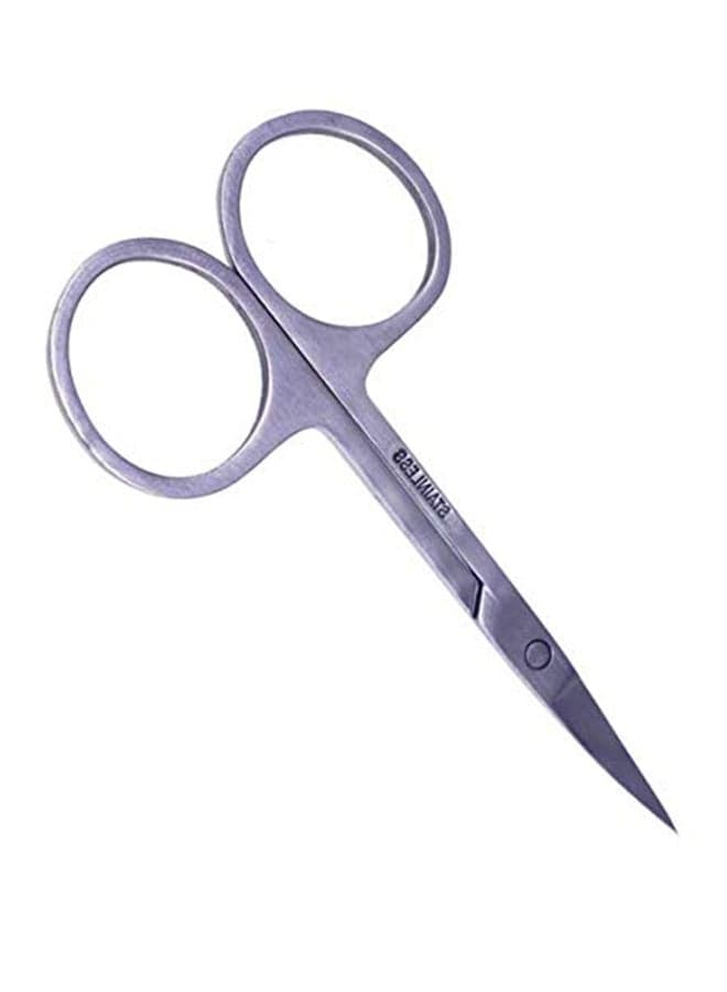 Curved And Rounded Professional Facial Hair Scissor Silver Eyebrow Grooming Scissors (3)