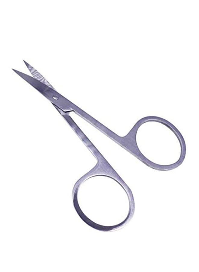 Curved And Rounded Professional Facial Hair Scissor Silver Eyebrow Grooming Scissors (4)
