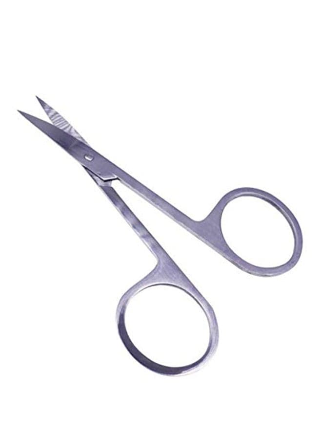 Curved And Rounded Professional Facial Hair Scissor Silver Eyebrow Grooming Scissors