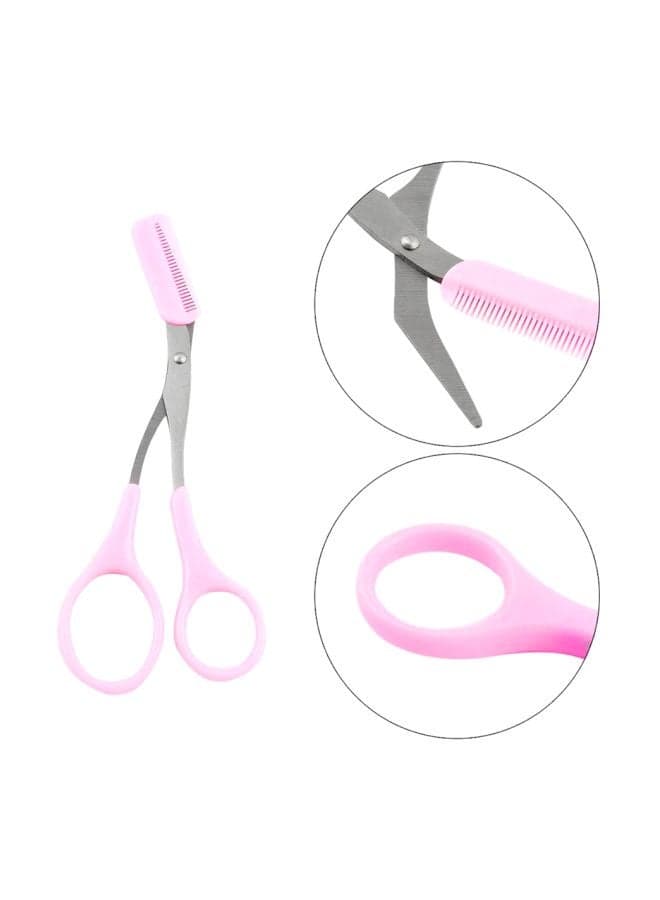 Brow Scissor Pink/Silver Eyebrow Grooming Scissors (6)