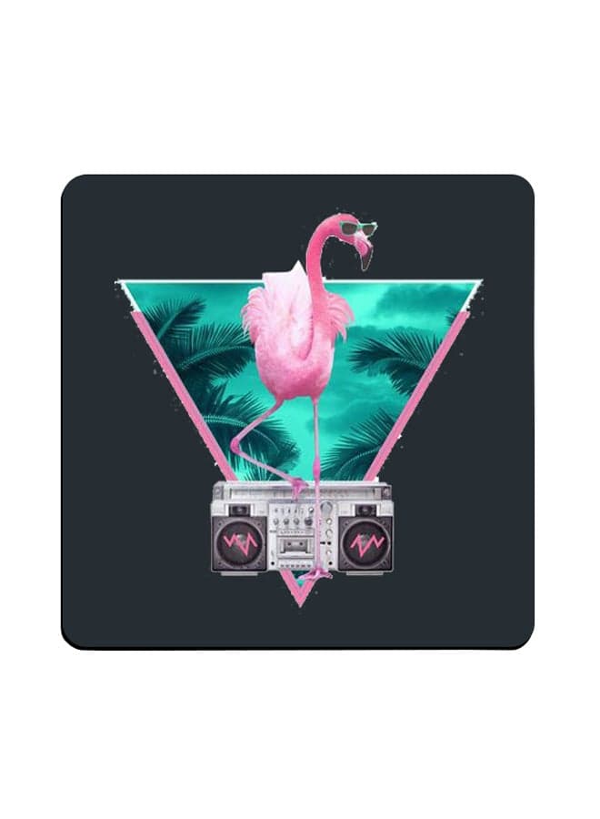 Swan Printed Coaster Multicolour 9x9cm