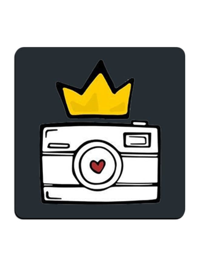 Camera Printed Coaster Multicolour 9x9cm