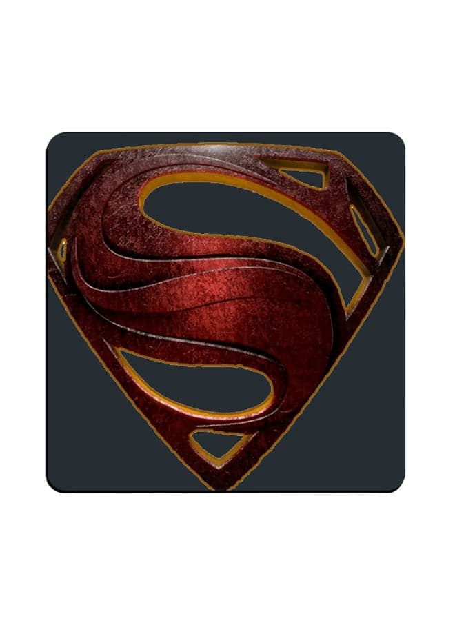 Superman Emblem Printed Coaster Multicolour 9x9cm
