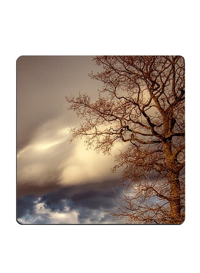Nature Scenery Printed Coaster Multicolour 9x9cm