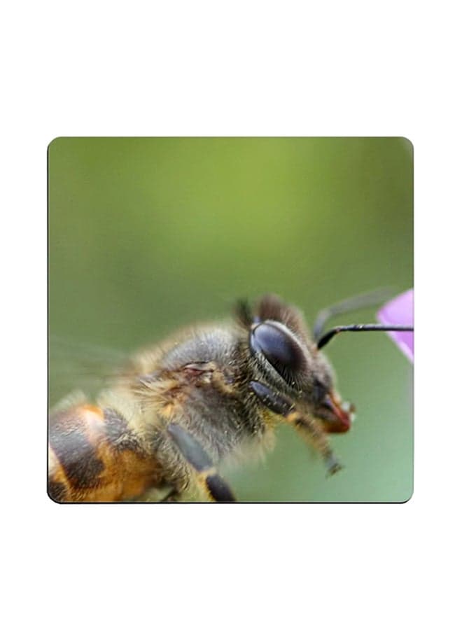Bee Printed Coaster Multicolour 9x9cm