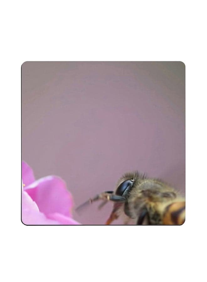 Bee Printed Coaster Multicolour 9x9cm