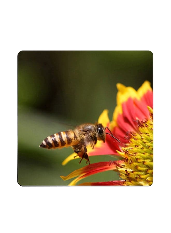 Bee Printed Coaster Multicolour 9x9cm