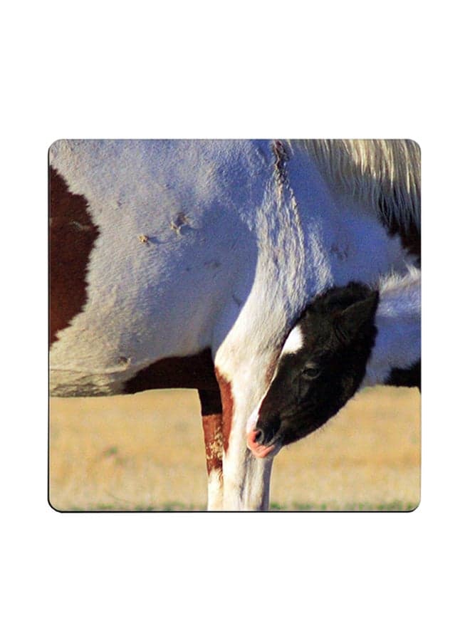 Mustang Printed Coaster Multicolour 9x9cm