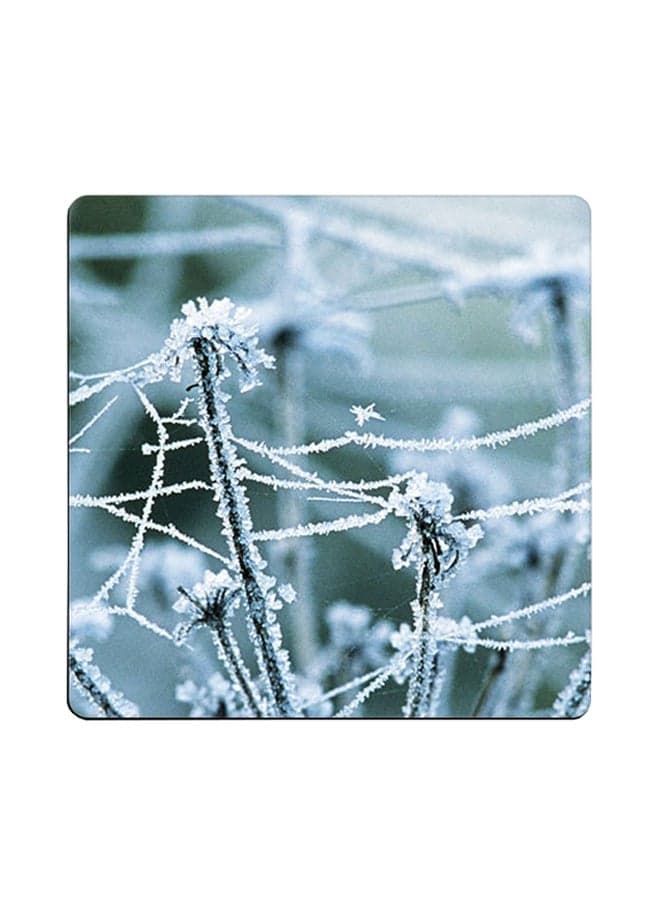 Wintry Webs Printed Coaster Multicolour 9x9cm