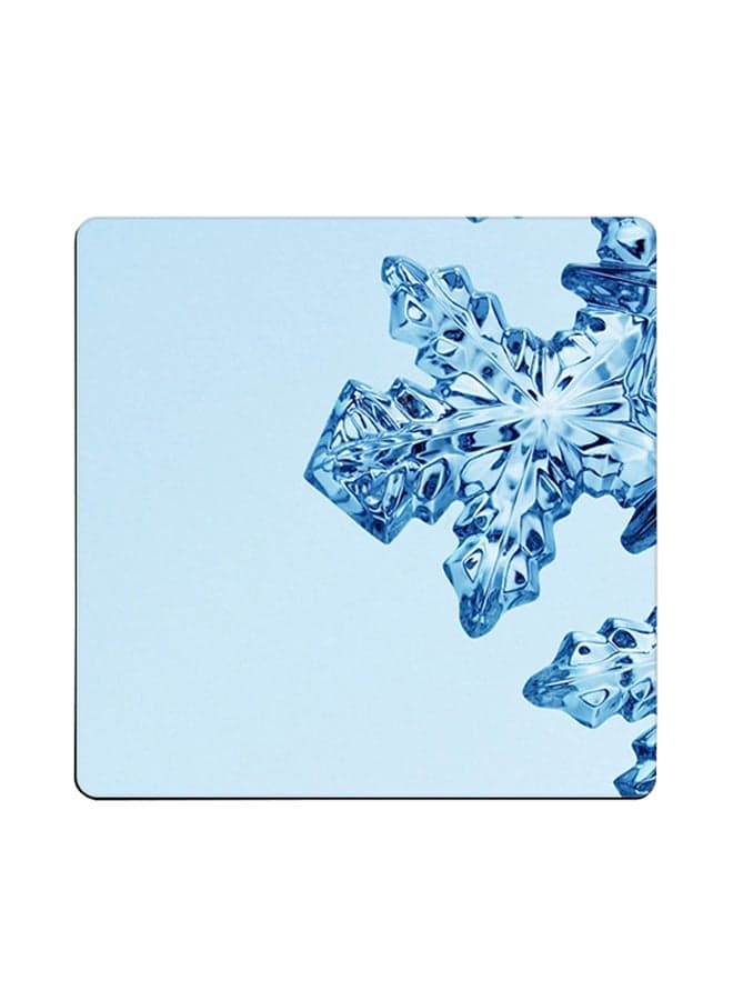 Snow Flakes And Frost Printed Coaster Multicolour 9x9cm