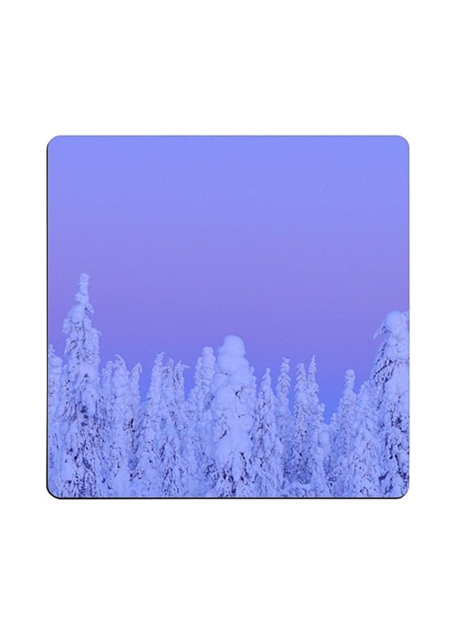 Snowy Night Printed Coaster Multicolour 9x9cm
