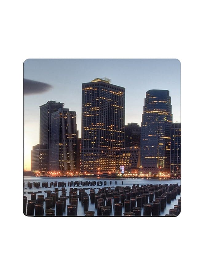 New York City Scapes Printed Coaster Multicolour 9x9cm