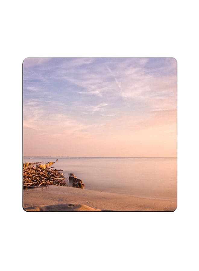 Printed Wooden Coaster Multicolour 9x9cm
