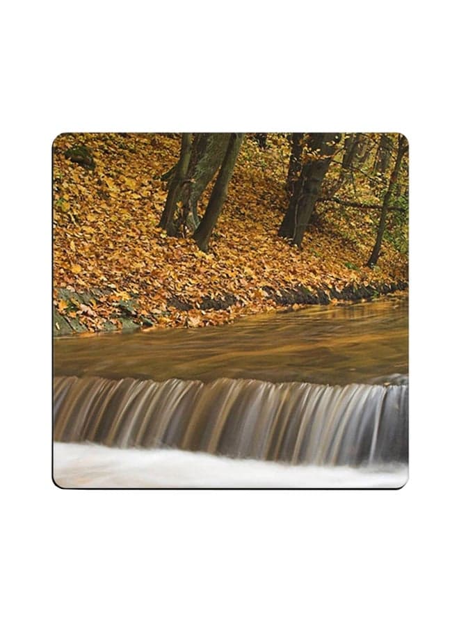 Printed Wooden Coaster Multicolour 9x9cm