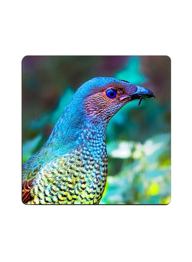 Printed Wooden Coaster Multicolour 9x9cm