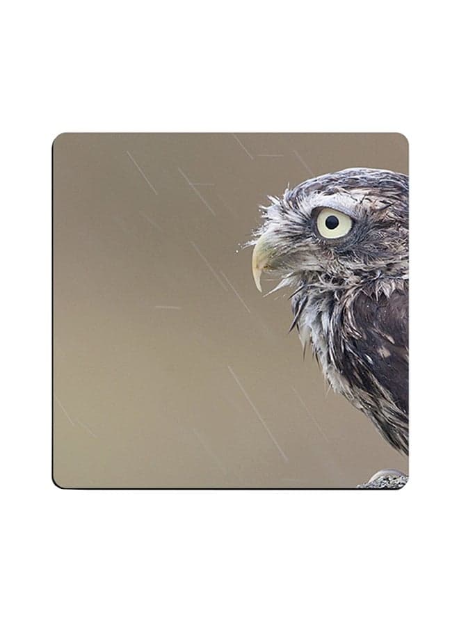 Printed Wooden Coaster Multicolour 9x9cm