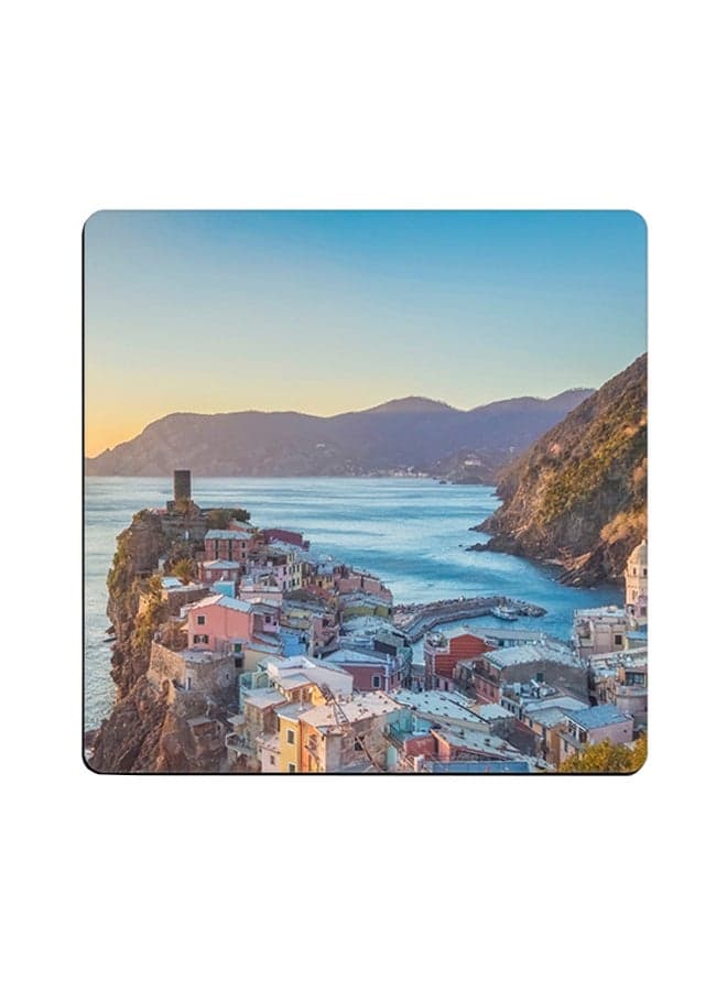 Printed Wooden Coaster Multicolour 9x9cm