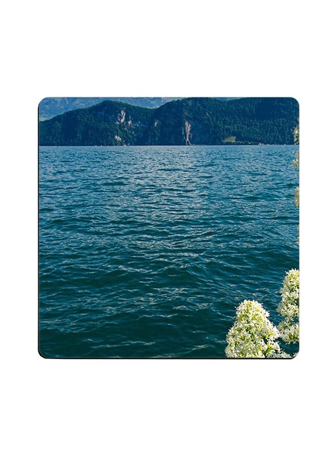 Printed Wooden Coaster Multicolour 9x9cm