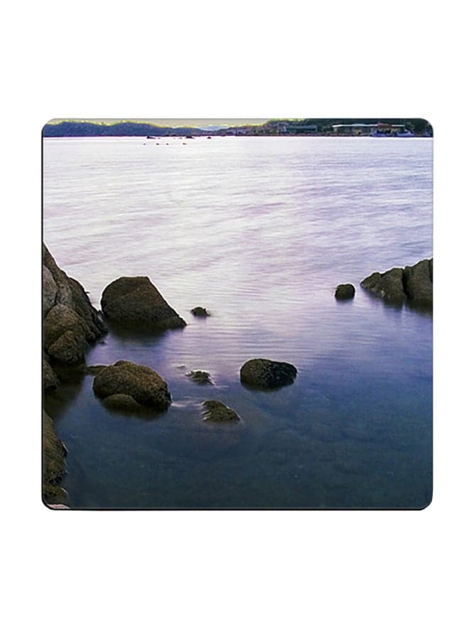 Printed Wooden Coaster Multicolour 9x9cm