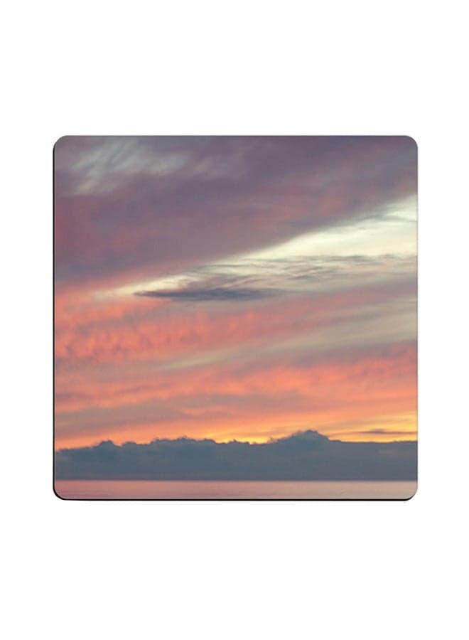 Printed Wooden Coaster Multicolour 9x9cm